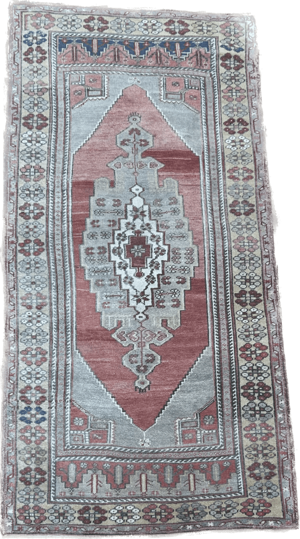 3' x 7' Vintage Turkish Ouashak - Image 4