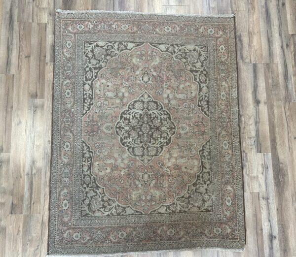 4' x 6' Antique Persian Tabriz - Image 4