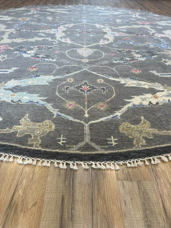 8' x 8' Round Indian Oushak - Image 2