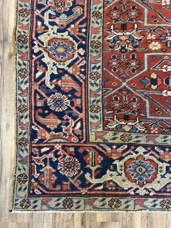 8' x 8' Antique Persian Heriz - Image 4