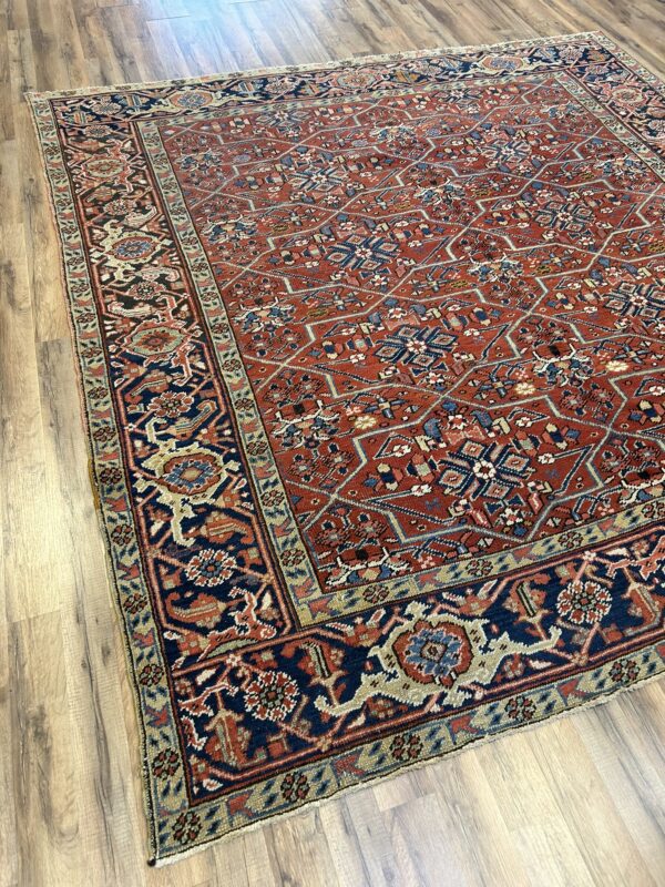 8' x 8' Antique Persian Heriz - Image 5